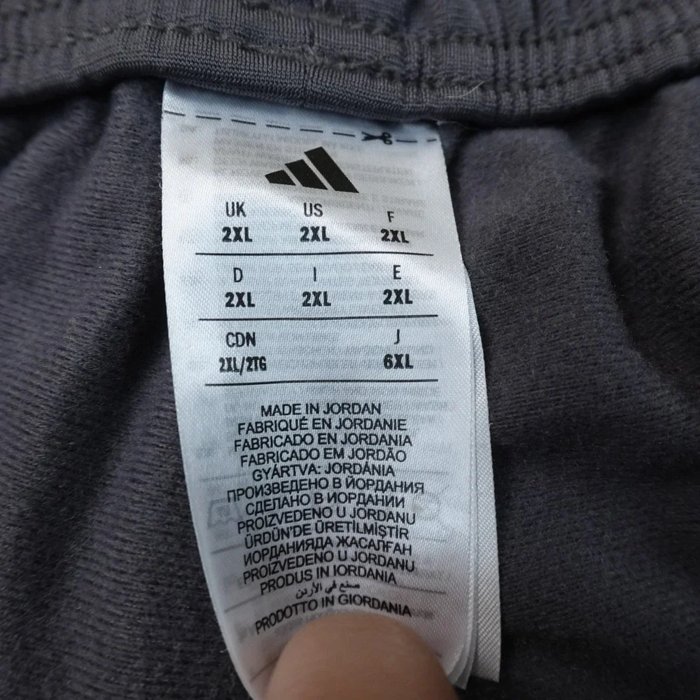 Adidas Pants Mens 2XL Gray Athletic Workout Gym Sweatpants Jogger Drawstring Run